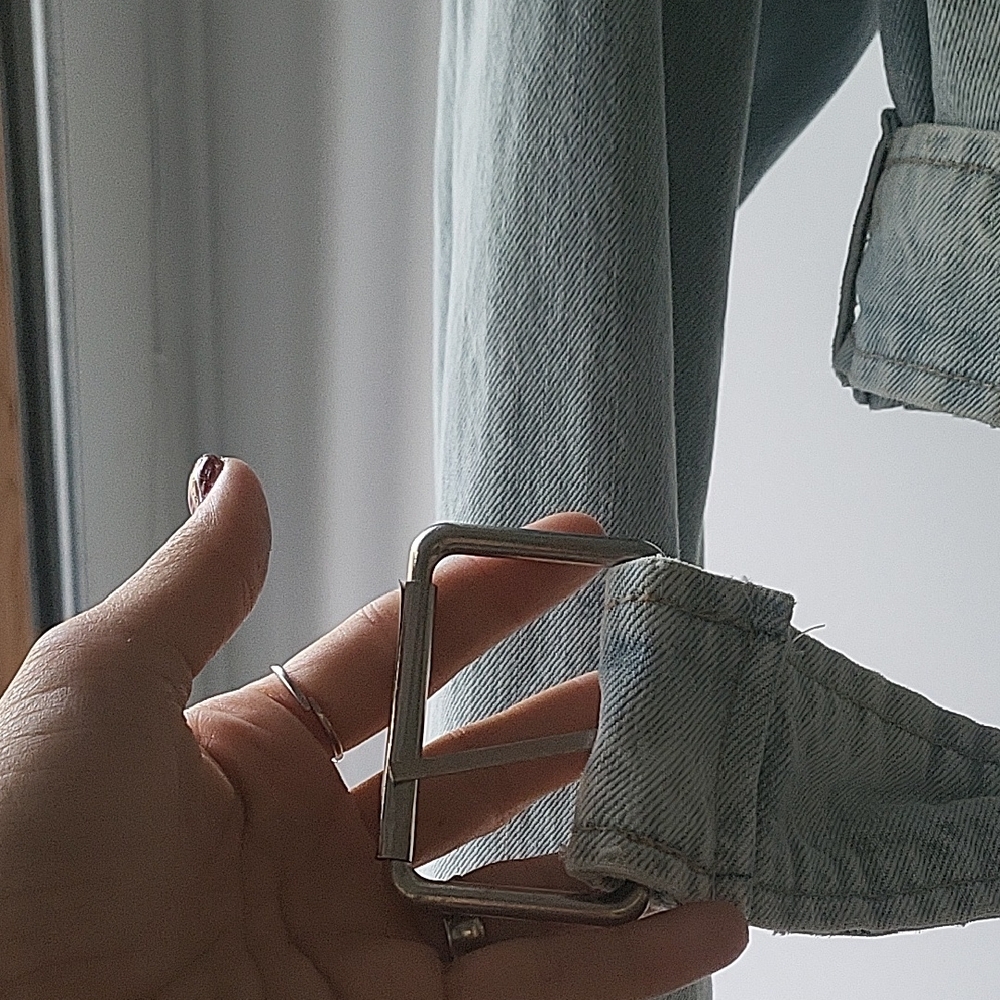 Zara Sky Blue Cropped Denim Jacket - Picture 5 of 7